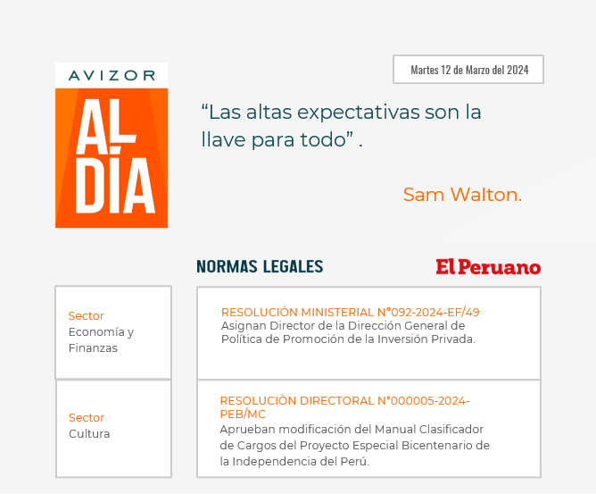 AVIZOR AL DÍA – 12 de marzo del 2024